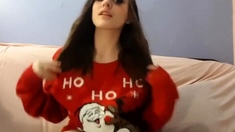 Naughty Teen Masturbates With a Candy Cane