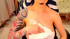 Hot brunette close up pussy masturbation on cam