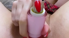 Big boobs milf masturbates with her dildo