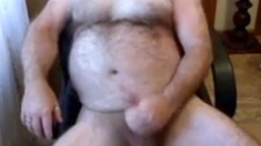 Hairy Bear Daddy Strokes His Cock Solo