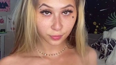 blonde teen pregnant girl has her pussy masturbated