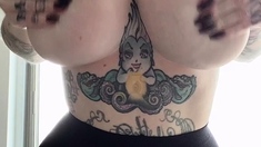 Close up masturbation with big cumshot
