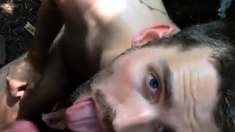 Outdoor Bukkake Fun With Horny Cum-loving Stud