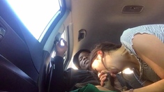 Hot interracial blowjob outdoors