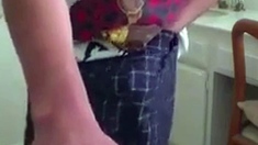 Skinny Twink's Mess-Free Condom Wank