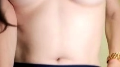 Stacked brunette goes solo toys and masturbation