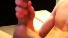 Skinny Twink Strokes His Big Cock Solo