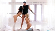 Sexy blonde teen blowjob and gangbanged then creampied