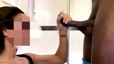 Blowjob blonde sucks big cock