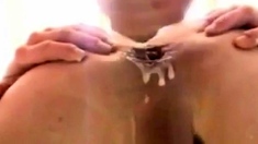 Bareback Amateur Takes a Cum Tribute in His Open Ass