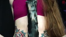 Stacked brunette goes solo toys and masturbation