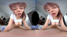 Tiny Japanese babe hardcore spitroasted