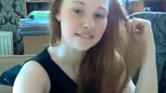 Redhead teen masturbaing