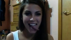 Hot Girl with Amazing Tongue Talent