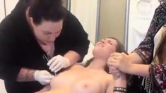 Young Girl gets Nipples Pierced