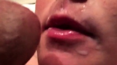 Close-up of CIM with cum play and cum cleanup