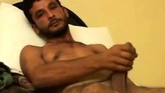 Hot Turkish straight guy wanks his big cock