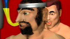 Wacky cartoon fetish men get really freaky in a crazy video clip