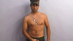 Hung Army Recruit Gets His Sweet Cock Checked Out By His Officer